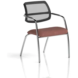 Swift Curved Mesh Back Straight Leg Visitor Chair with Arms
