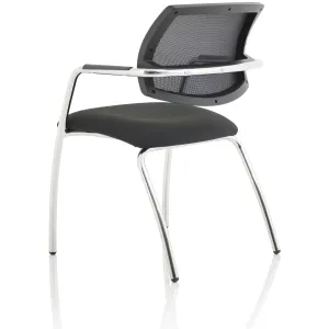 Swift Curved Mesh Back Straight Leg Visitor Chair with Arms
