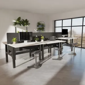 Air Back-to-Back Electric Height Adjustable Bench Desk