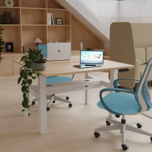 Air Back-to-Back Electric Height Adjustable Bench Desk