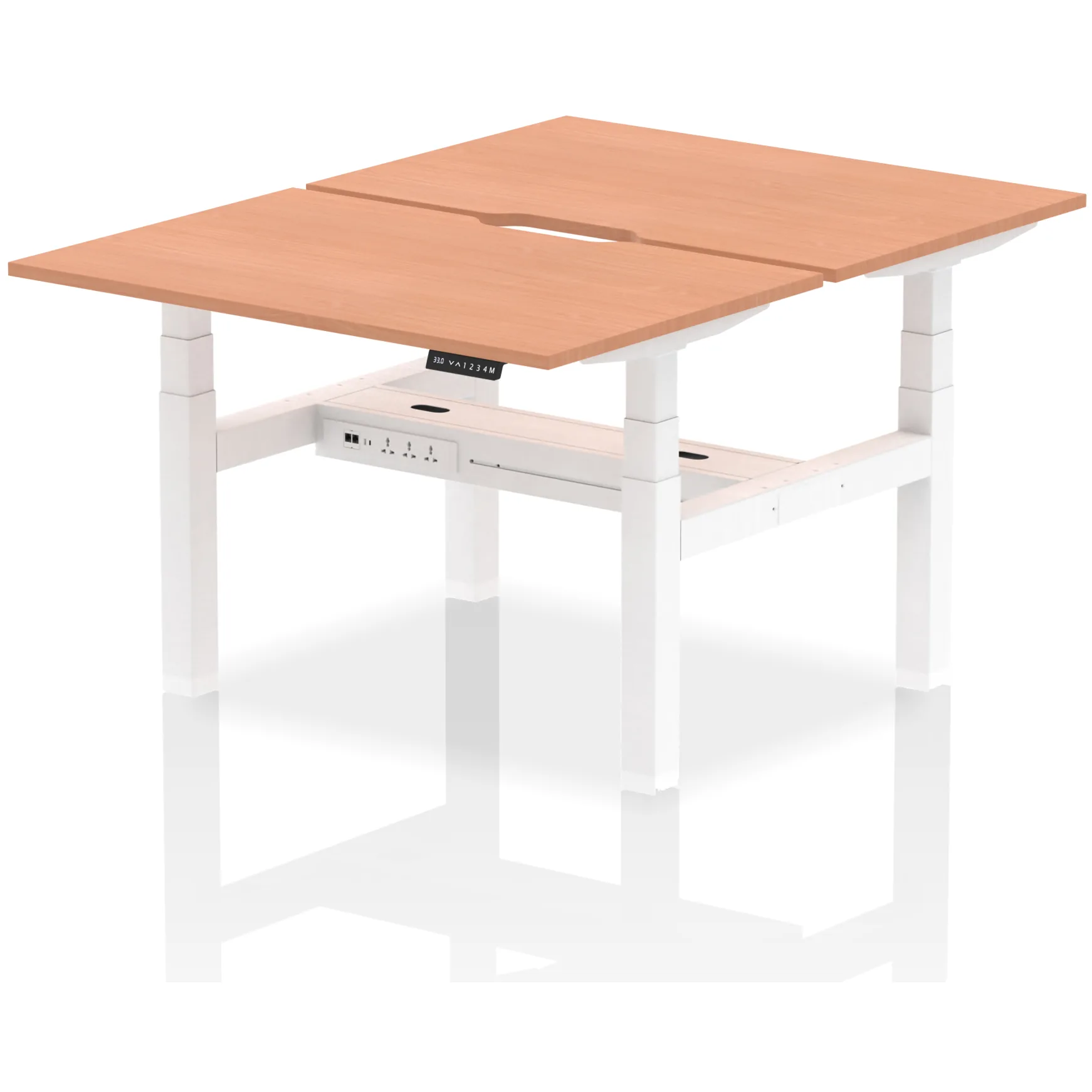 Air Back-to-Back Scalloped Edge Height Adjustable Bench Desk