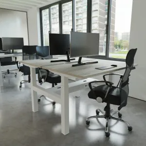 Air Back-to-Back Scalloped Edge Height Adjustable Bench Desk