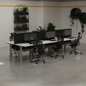 Air Back-to-Back Scalloped Edge Height Adjustable Bench Desk