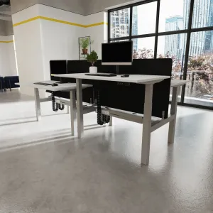 Air Back-to-Back Scalloped Edge Height Adjustable Bench Desk
