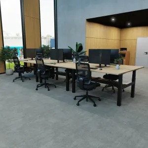 Air Back-to-Back Scalloped Edge Height Adjustable Bench Desk