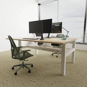 Air Back-to-Back Scalloped Edge Height Adjustable Bench Desk