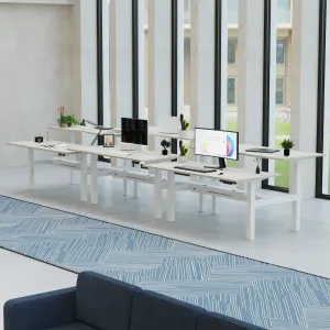 Air Back-to-Back Scalloped Edge Height Adjustable Bench Desk