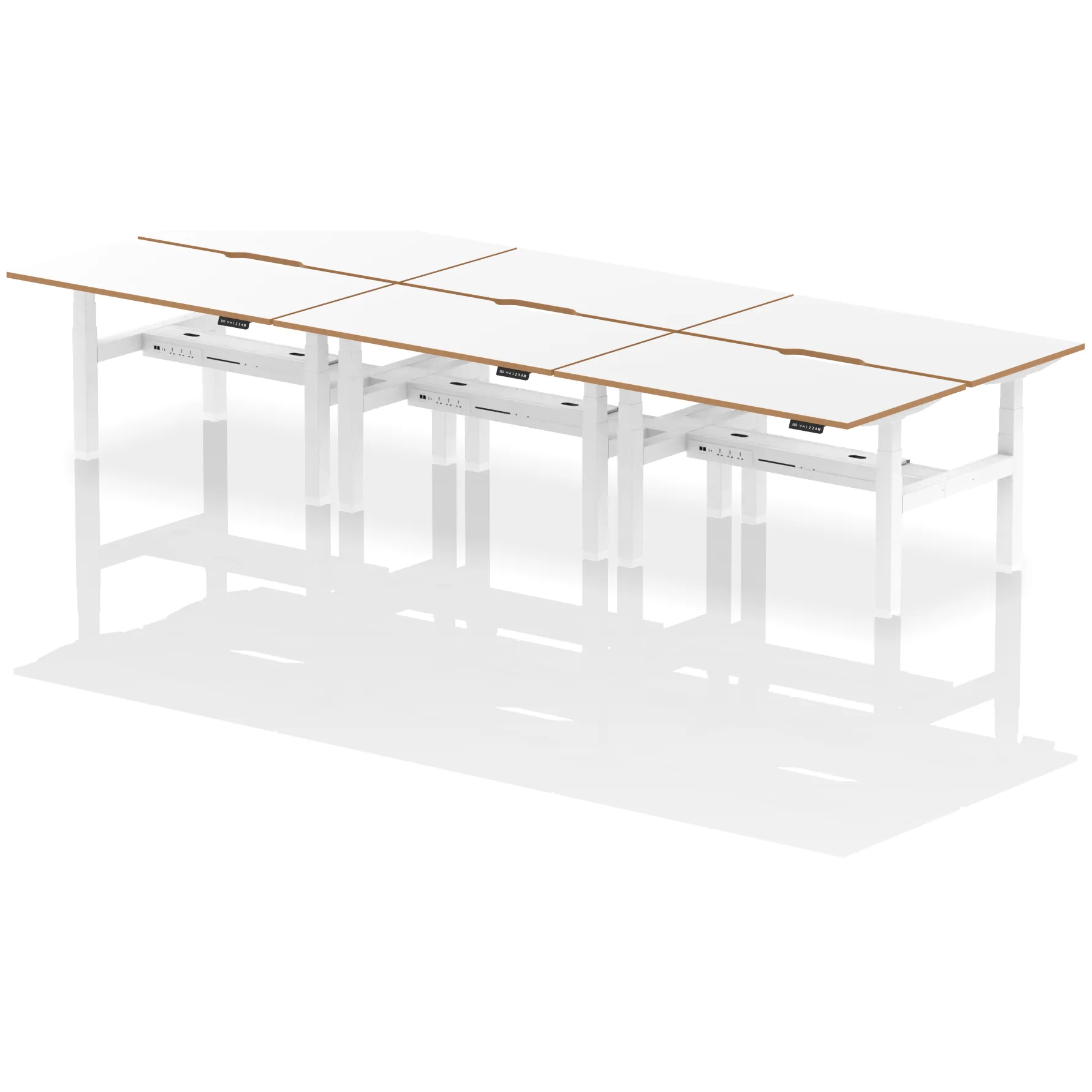 Oslo Air Back-to-Back Height Adjustable Bench Desk for 2, 4 or 6 People