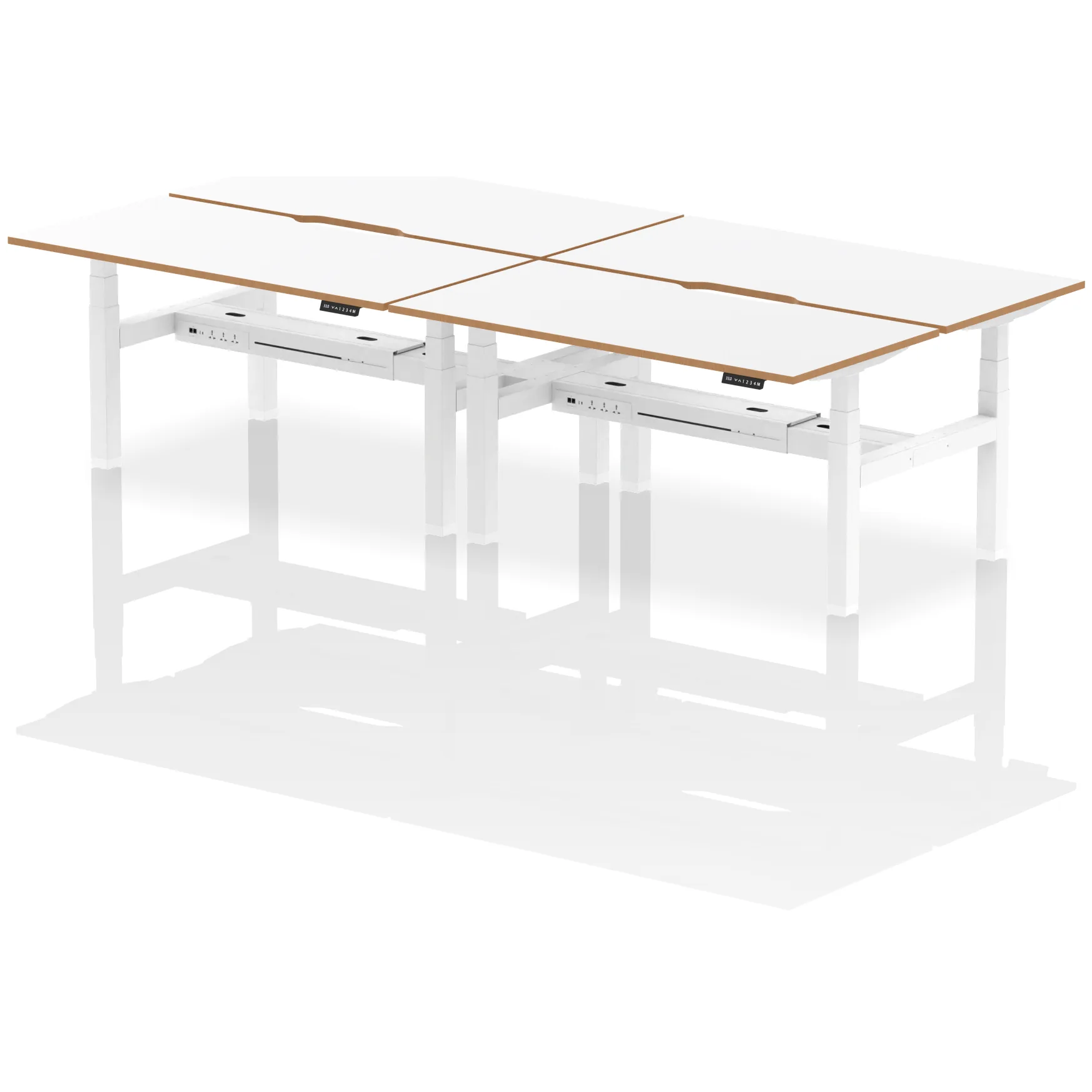Oslo Air Back-to-Back Height Adjustable Bench Desk for 2, 4 or 6 People