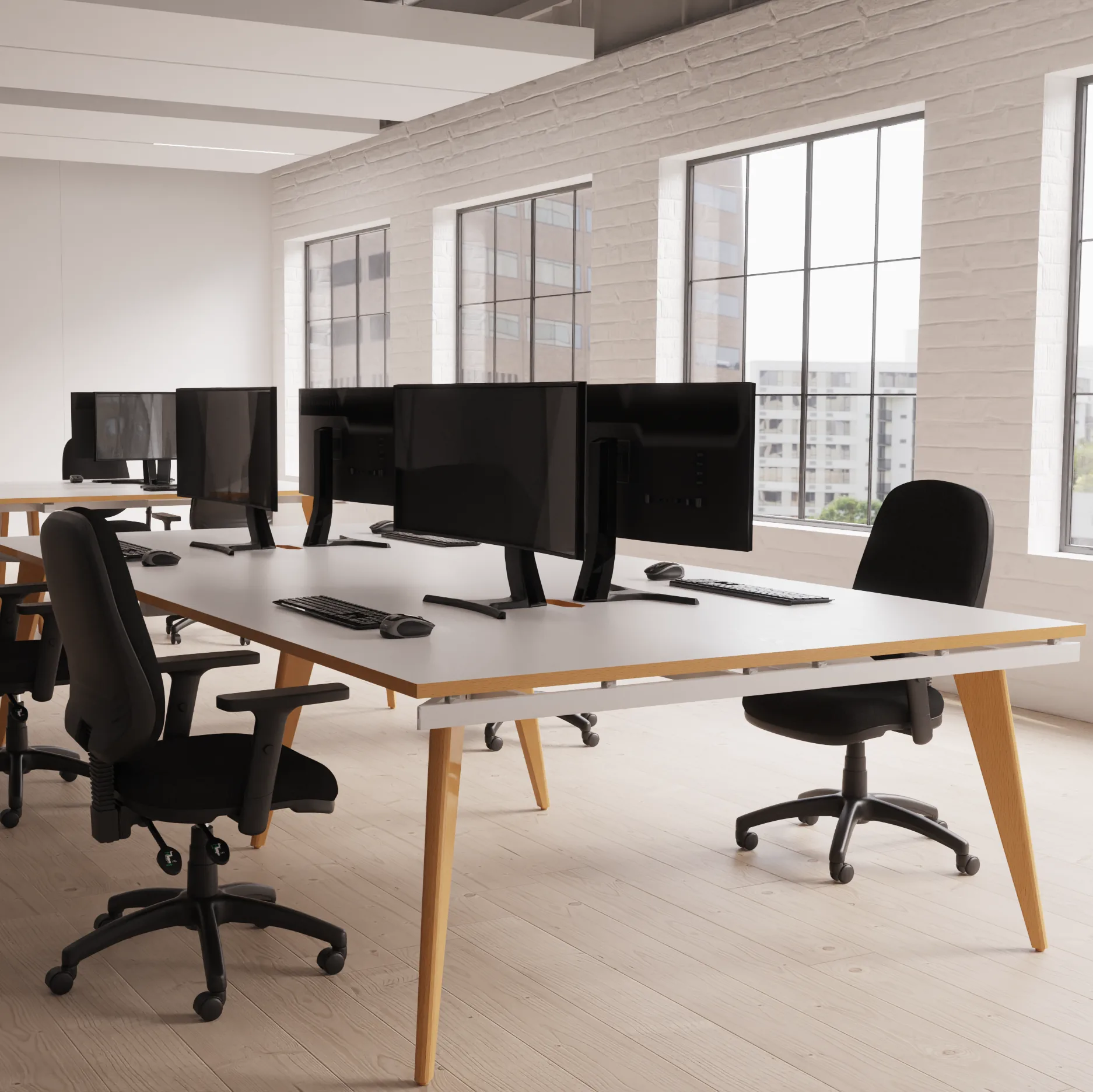 Oslo Back-to-Back Bench Desks and Workstations for 2, 4 or 6 People