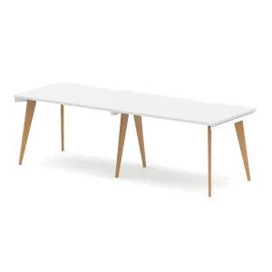 Oslo Single Row White Bench Desk Workstation for 2 or 3 People