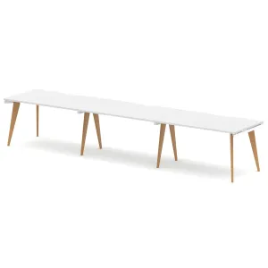 Oslo Single Row White Bench Desk Workstation for 2 or 3 People