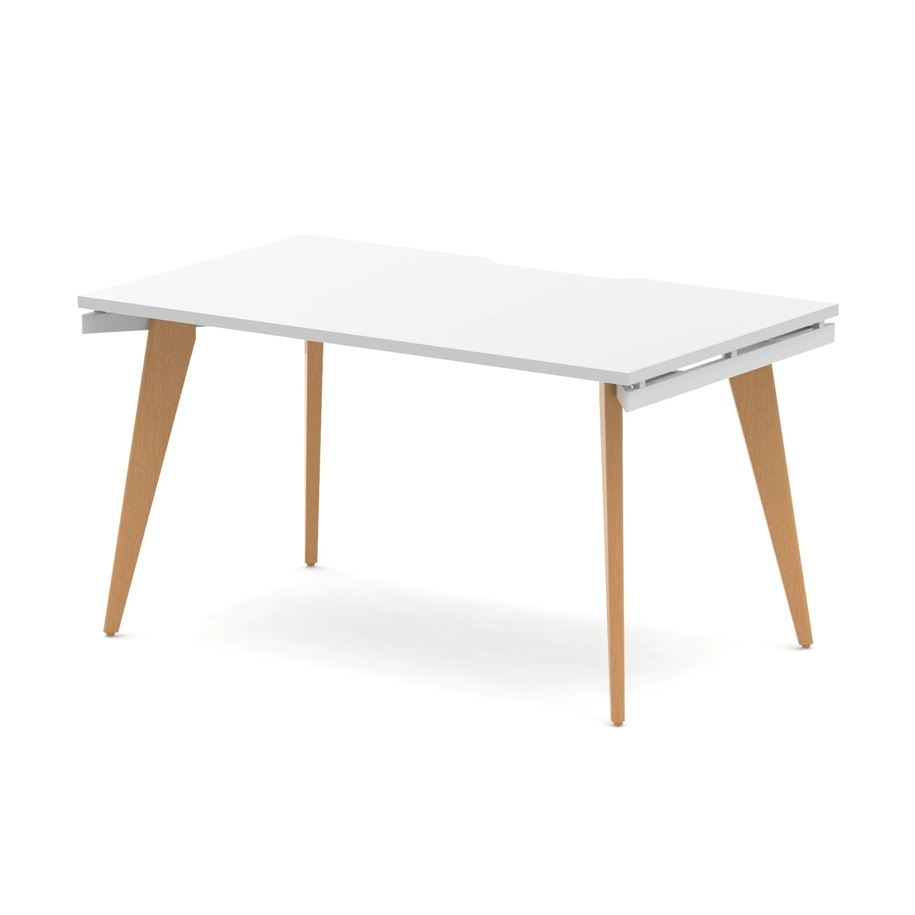 Oslo Single Starter White Bench Desk Workstation for One Person