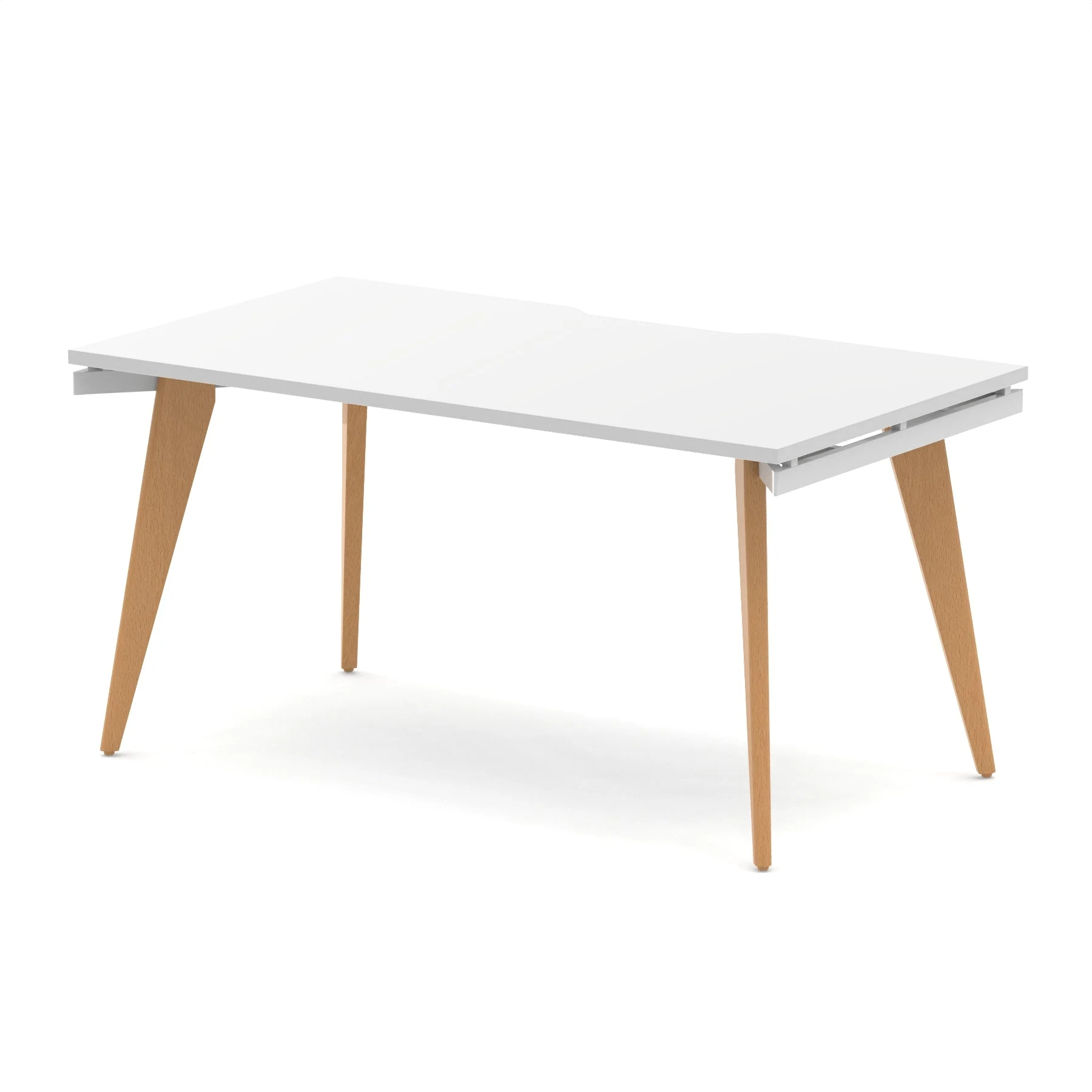 Oslo Single Starter White Bench Desk Workstation for One Person