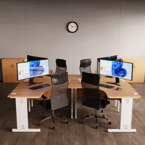 Impulse Cable Managed Cantilever Crescent Corner Office Desk