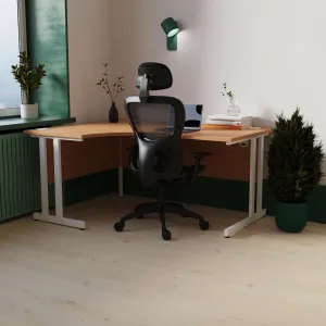 Impulse Cantilever Crescent Corner Office Desk