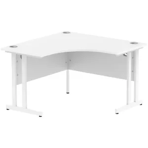Impulse Corner Desk - White / White / Cantilever