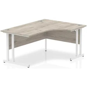 Impulse Crescent Desk Cantilever Leg - 160cm / Right Crescent / Grey Oak / White
