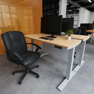 Air Height Adjustable Desk - with cable ports and steel modesty panel