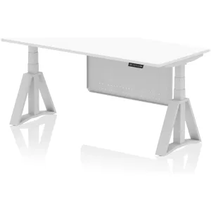 Air Height Adjustable Desk With Piste Foot - without cable ports, with steel modesty panel