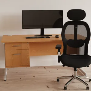 Impulse Cable Managed Rectangular Office Desk with Storage