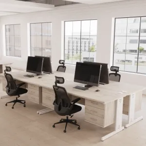 Impulse Cable Managed Rectangular Office Desk with Storage