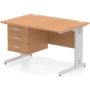 Impulse Cable Managed Rectangular Office Desk with Storage