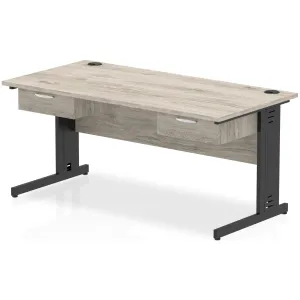 Impulse Cable Managed Rectangular Office Desk with Storage