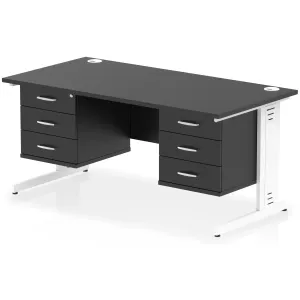 Impulse Cable Managed Rectangular Office Desk with Storage