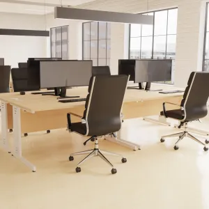 Impulse Cable Managed Rectangular Office Desk