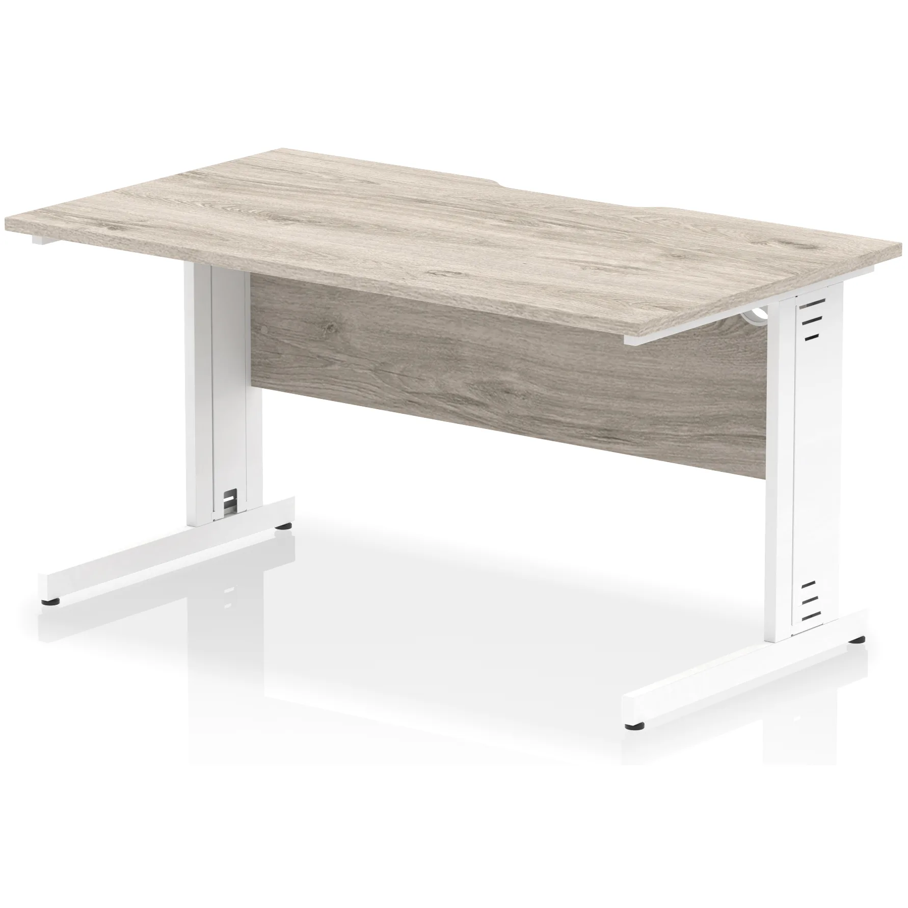 Impulse Cable Managed Scalloped Rectangular Office Desk