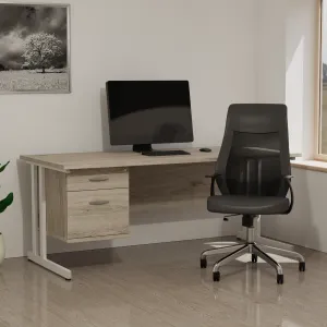 Impulse Cantilever Rectangular Office Desk with Storage