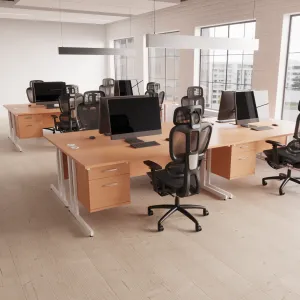 Impulse Cantilever Rectangular Office Desk with Storage