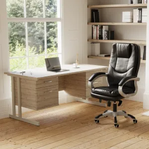 Impulse Cantilever Rectangular Office Desk with Storage