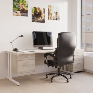 Impulse Cantilever Rectangular Office Desk with Storage