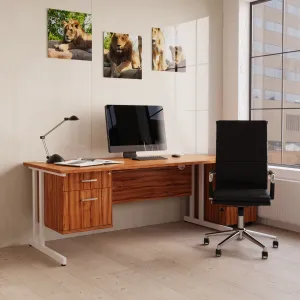 Impulse Cantilever Rectangular Office Desk with Storage
