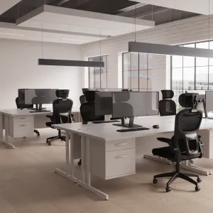 Impulse Cantilever Rectangular Office Desk with Storage
