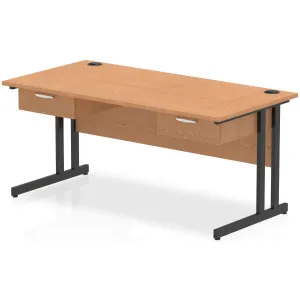 Impulse Cantilever Rectangular Office Desk with Storage