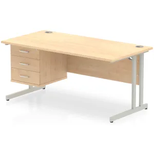 Impulse Cantilever Rectangular Office Desk with Storage