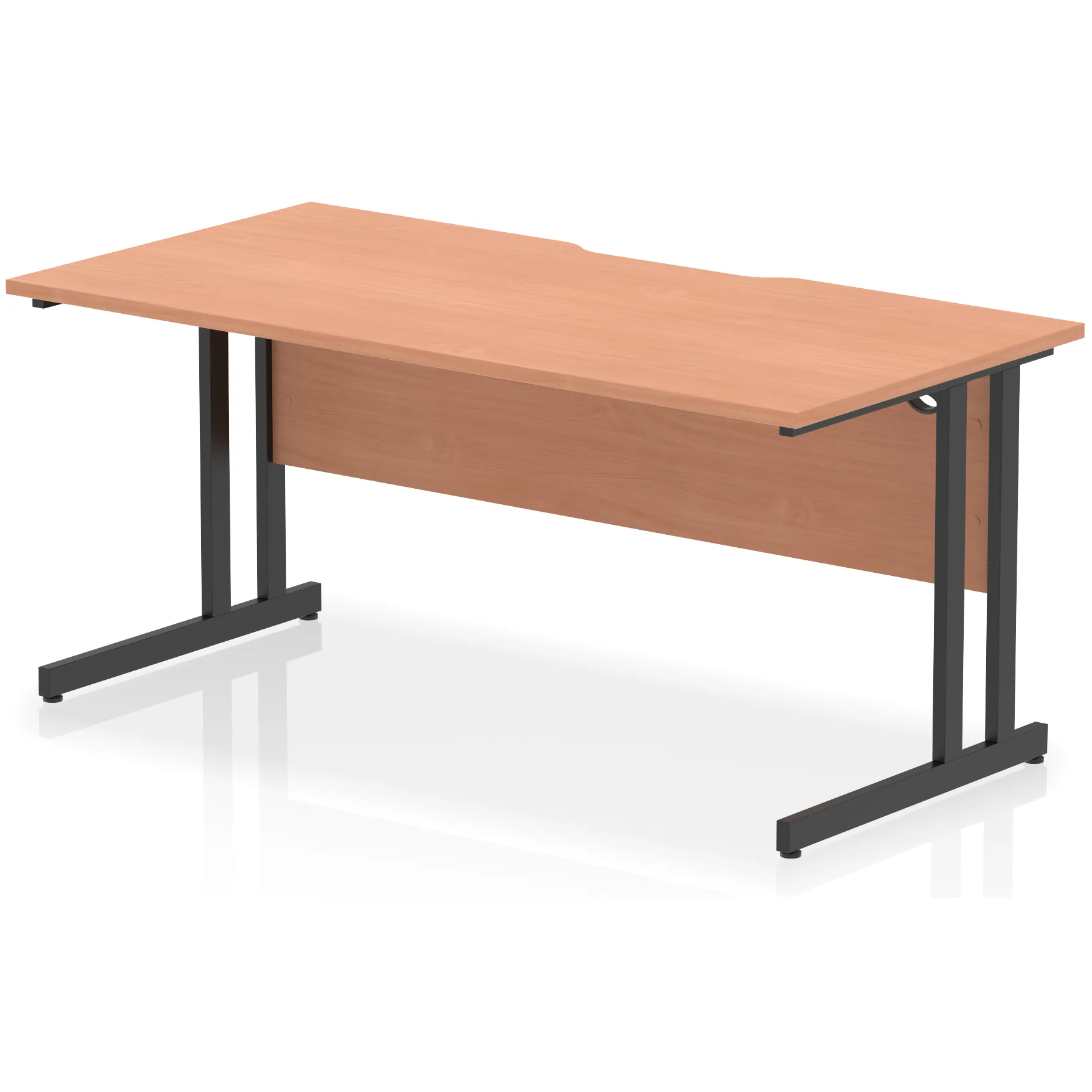 Impulse Cantilever Scalloped Rectangular Office Desk