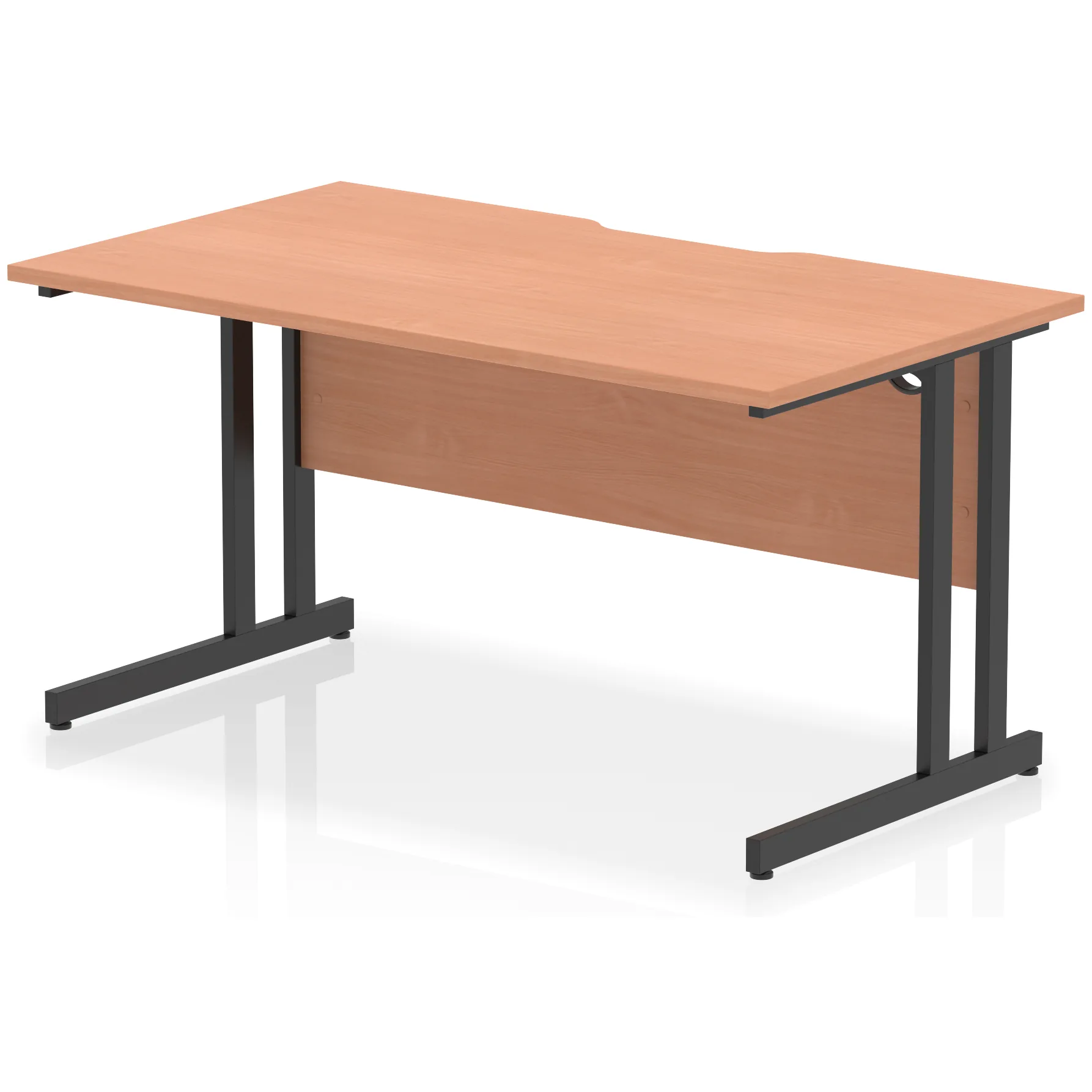 Impulse Cantilever Scalloped Rectangular Office Desk