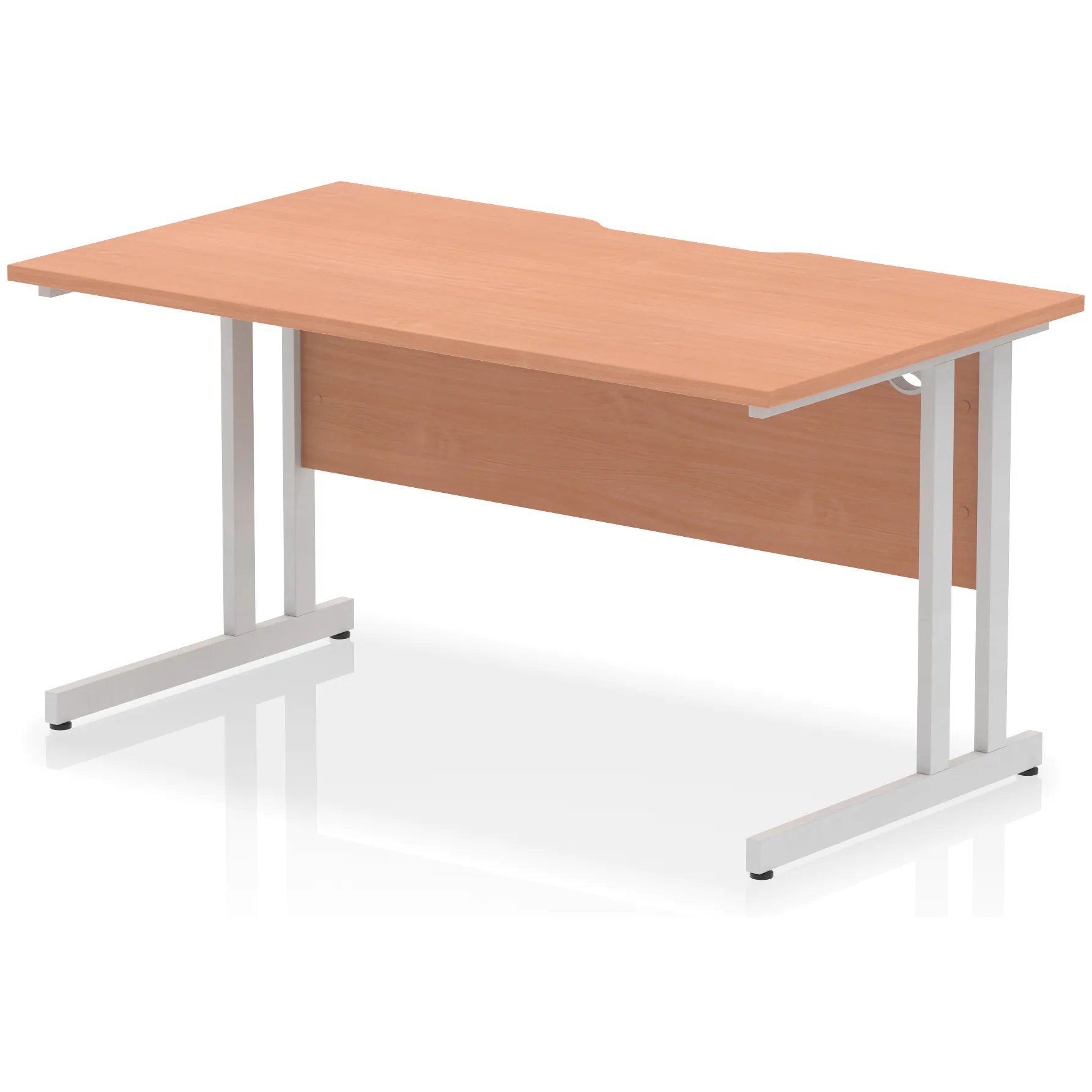 Impulse Cantilever Scalloped Rectangular Office Desk