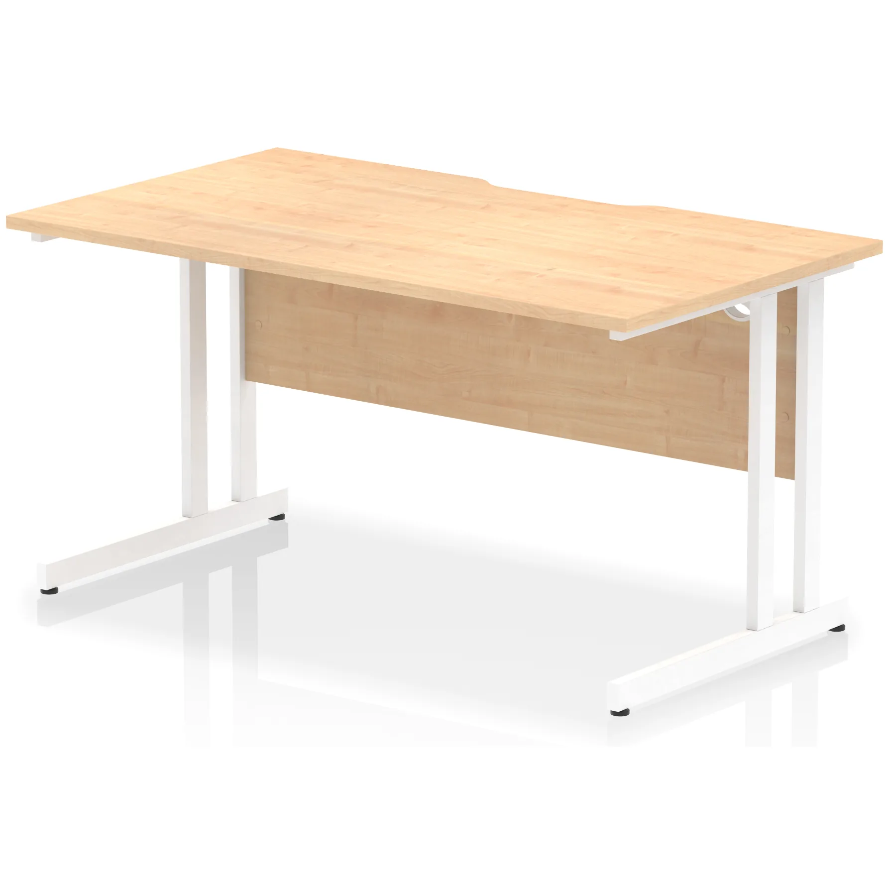 Impulse Cantilever Scalloped Rectangular Office Desk