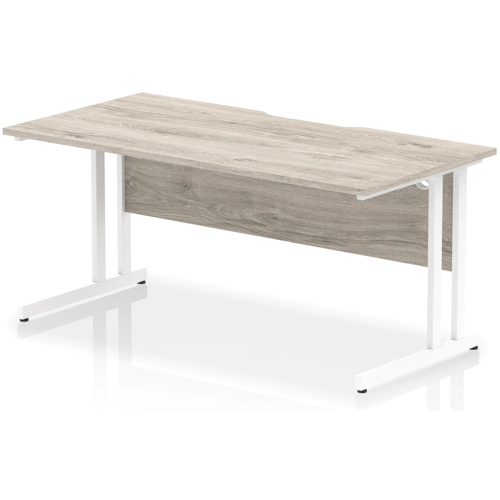 Impulse Cantilever Scalloped Rectangular Office Desk