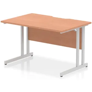 Impulse Cantilever Scalloped Rectangular Office Desk