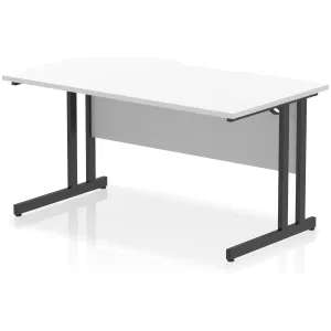 Impulse Cantilever Scalloped Rectangular Office Desk