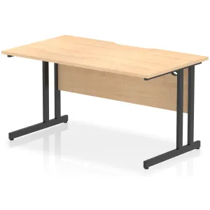 Impulse Cantilever Scalloped Rectangular Office Desk