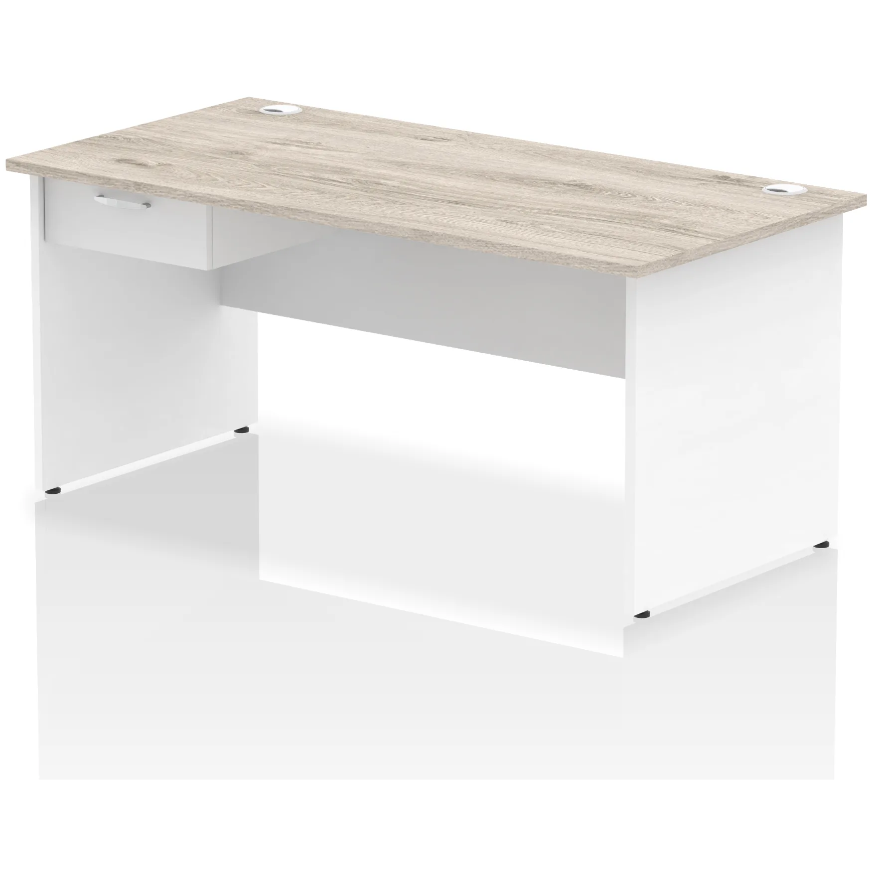 Impulse Panel End Rectangular Office Desk with Storage