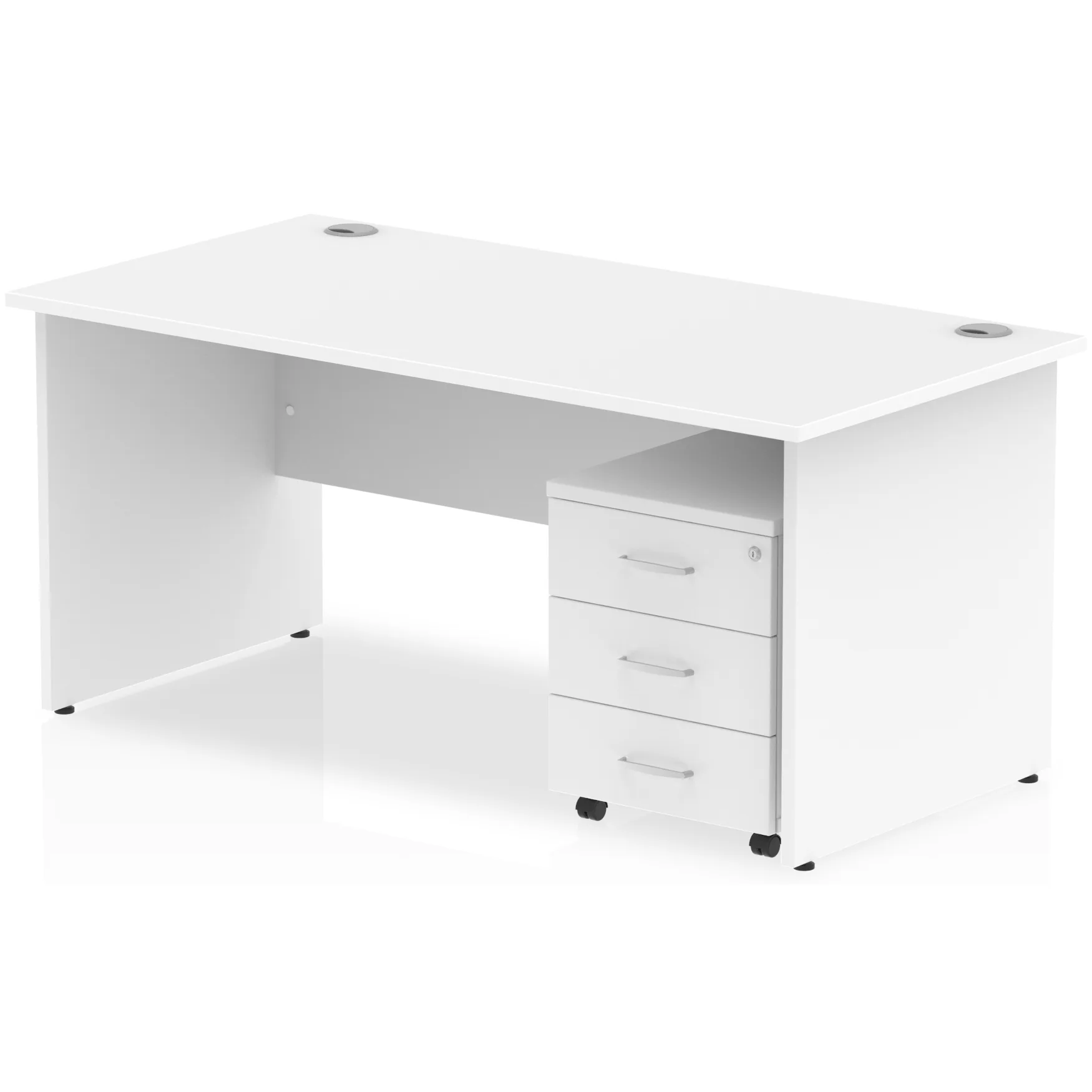 Impulse Panel End Rectangular Office Desk with Storage