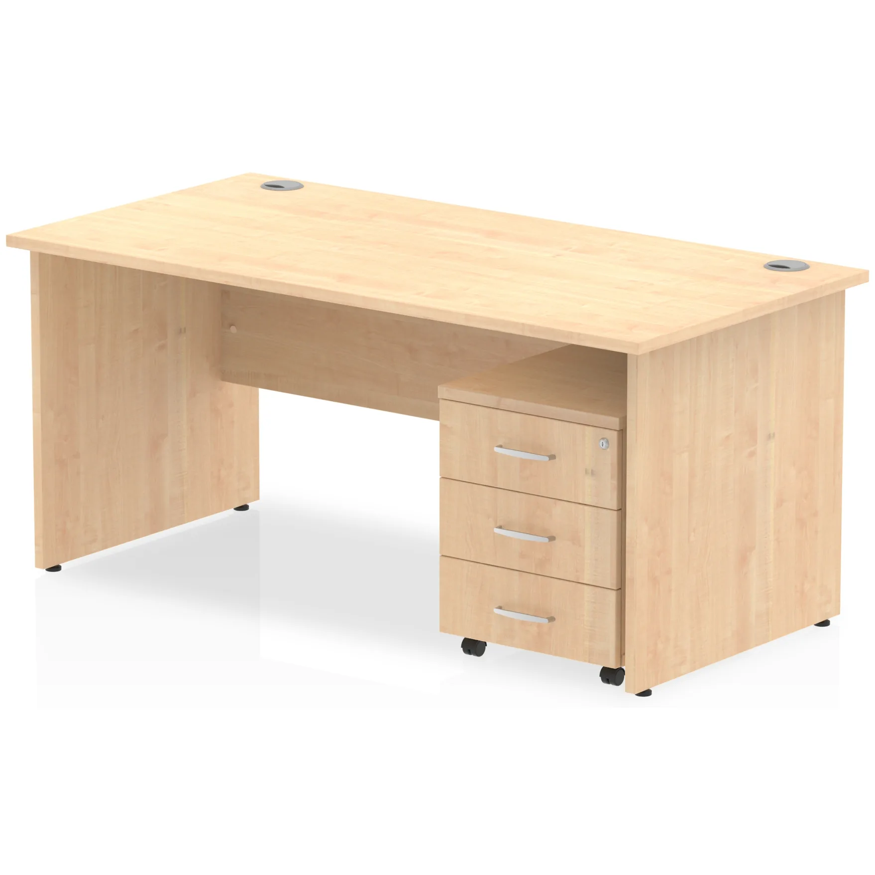 Impulse Panel End Rectangular Office Desk with Storage